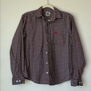 Cinch Boys Western Button Down Shirt XL Black Red Pattern Cowboy